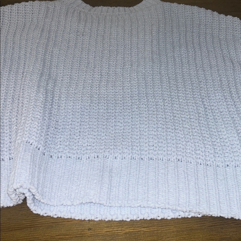 Altar'd State Light Blue Cable Knit Sweater Chenille Texture Lightweight Soft - Picture 9 of 10